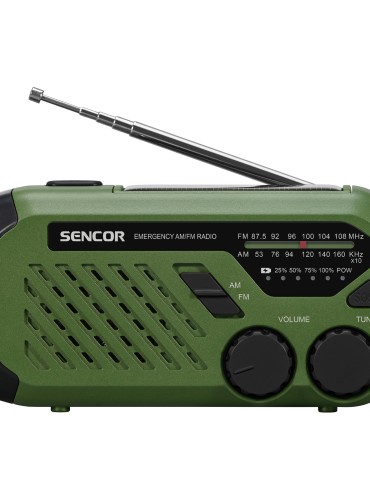 Päikesepatarei ja dünamoga raadio Sencor SRD1000SCLGR