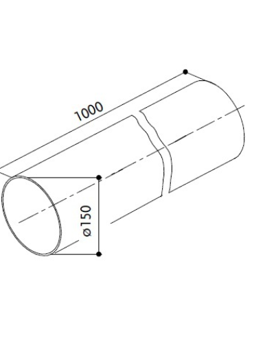 Õhupuhastaja ümmargune ühendustoru 150 mm 100 cm Faber